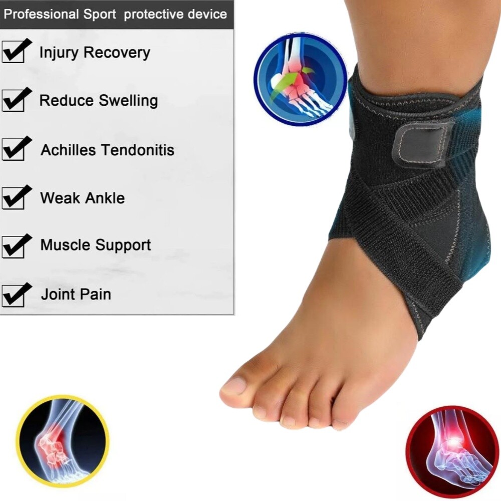 Ankle Brace Metal Support Compression Strap Plantar Fasciitis Pain Relief Sport