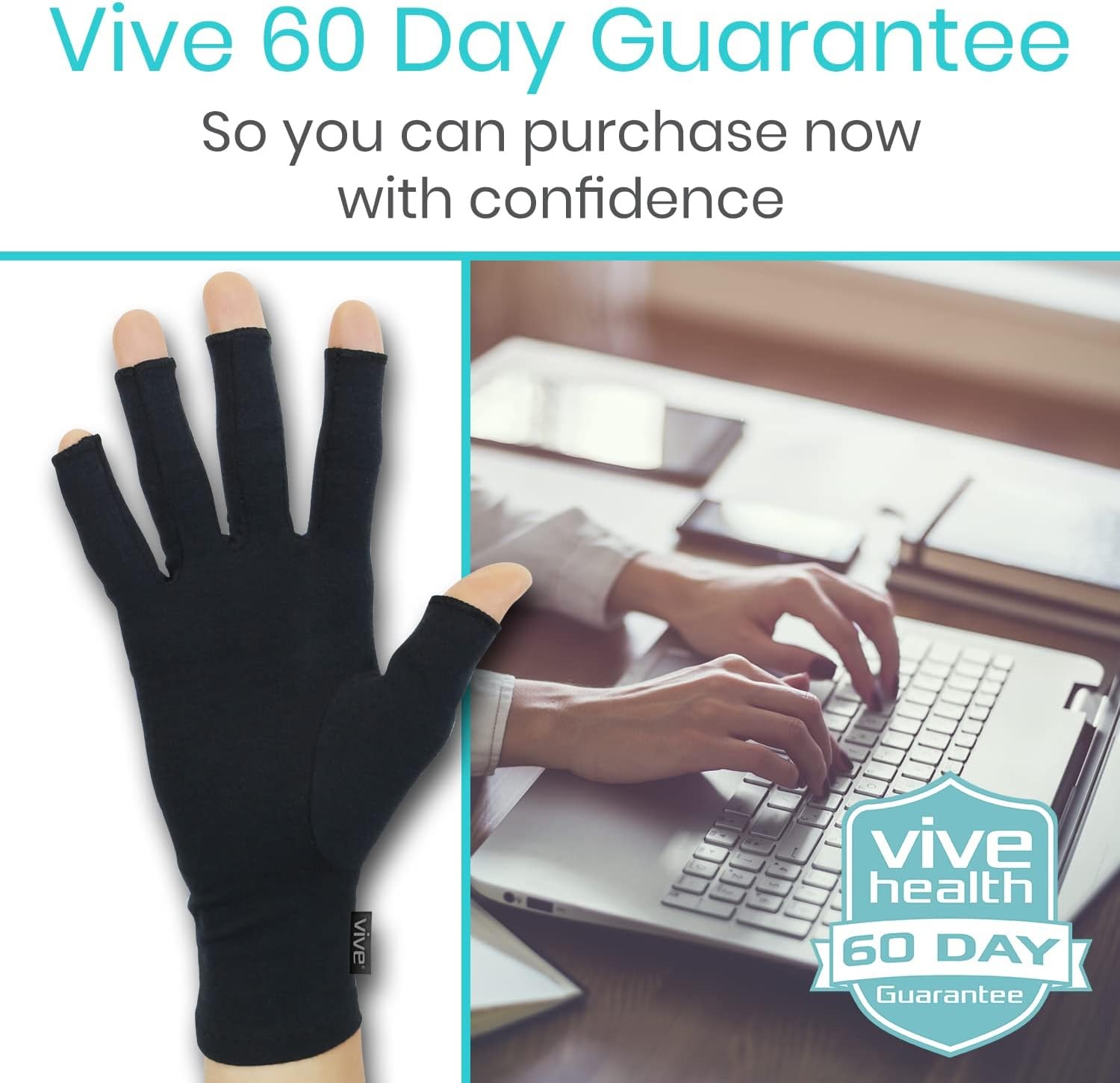 Rheumatoid Arthritis Gloves Fingerless Compression Wrap for Men & Women Black S