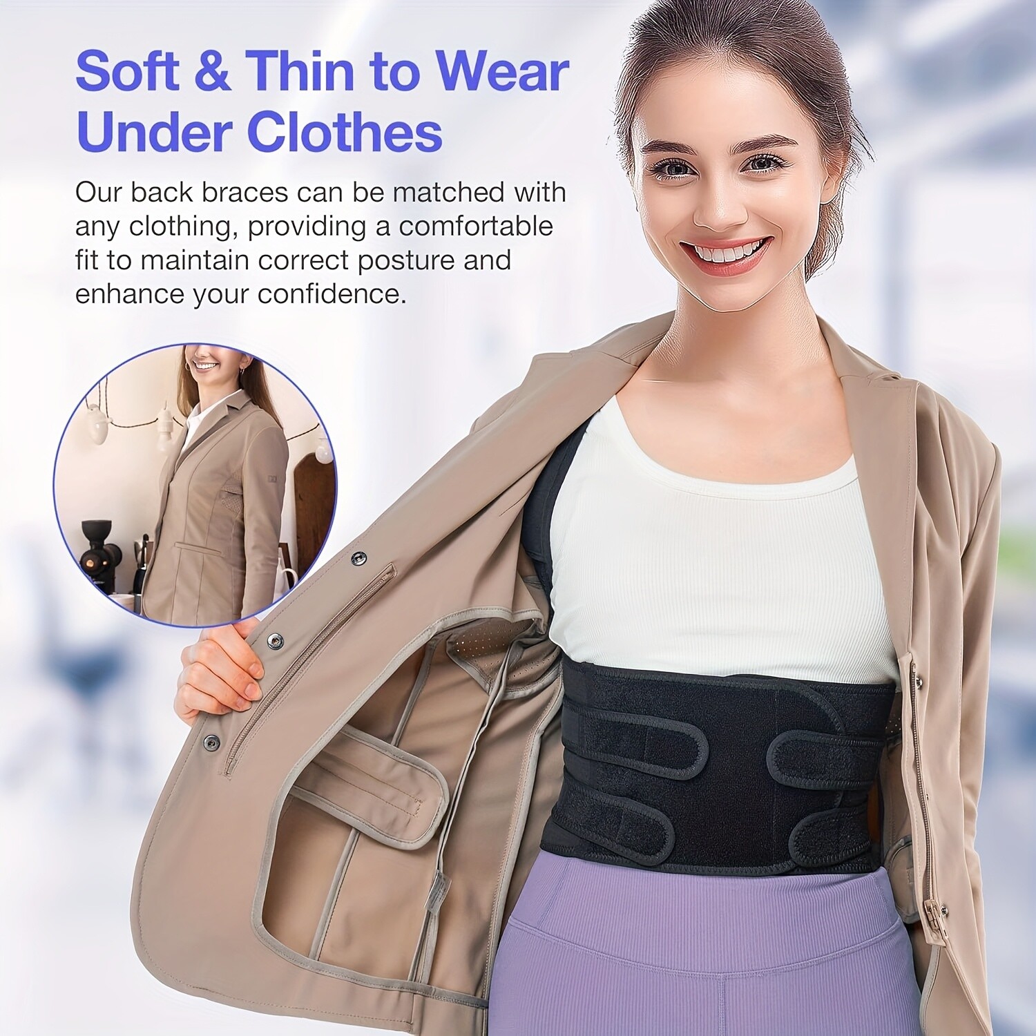 Shoulder Straightener and Adjustable Full Back Support Brace