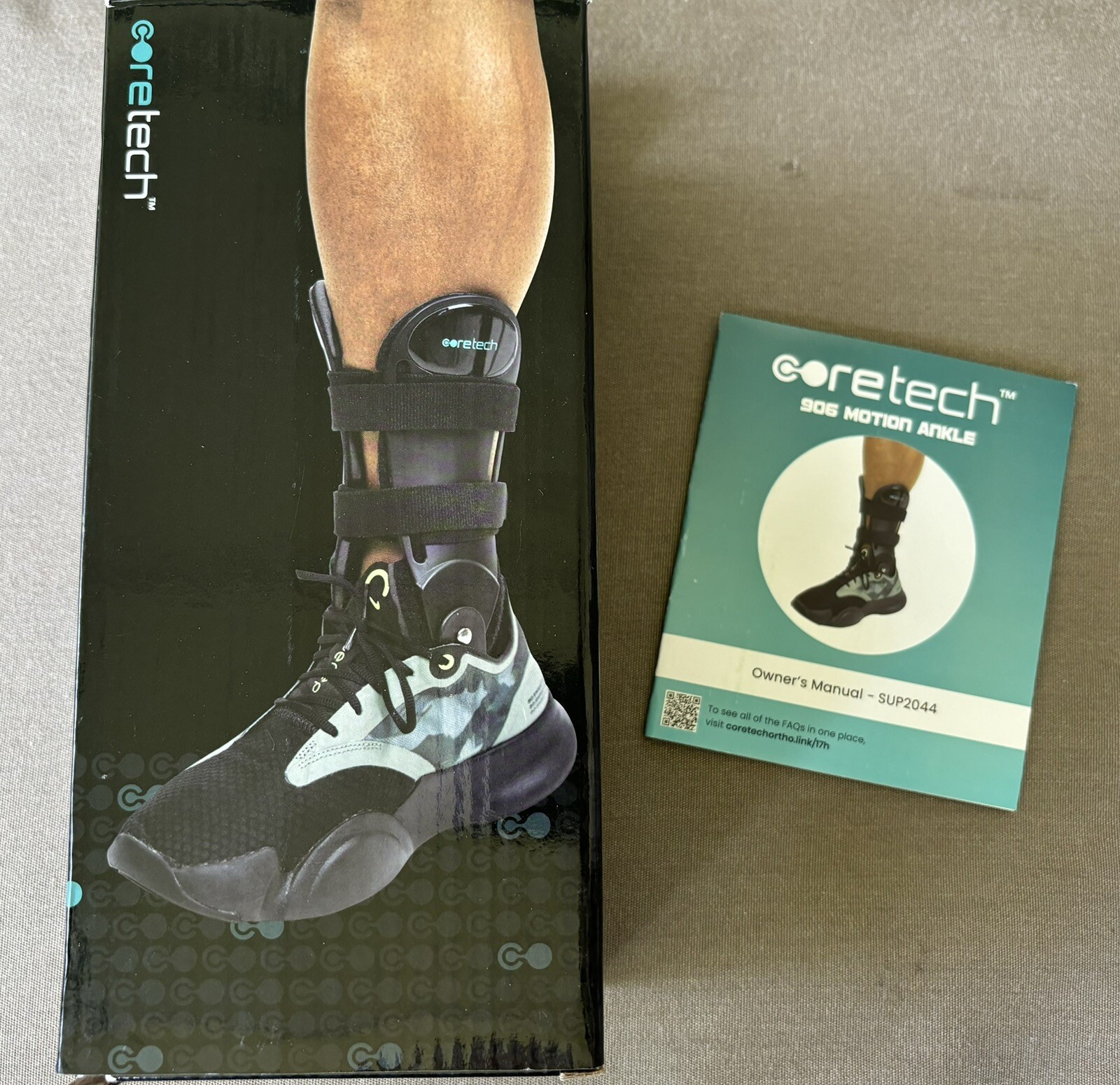 New! Coretech 906 Motion Left Ankle Brace Support Size Small Sup 2044 BlkLS