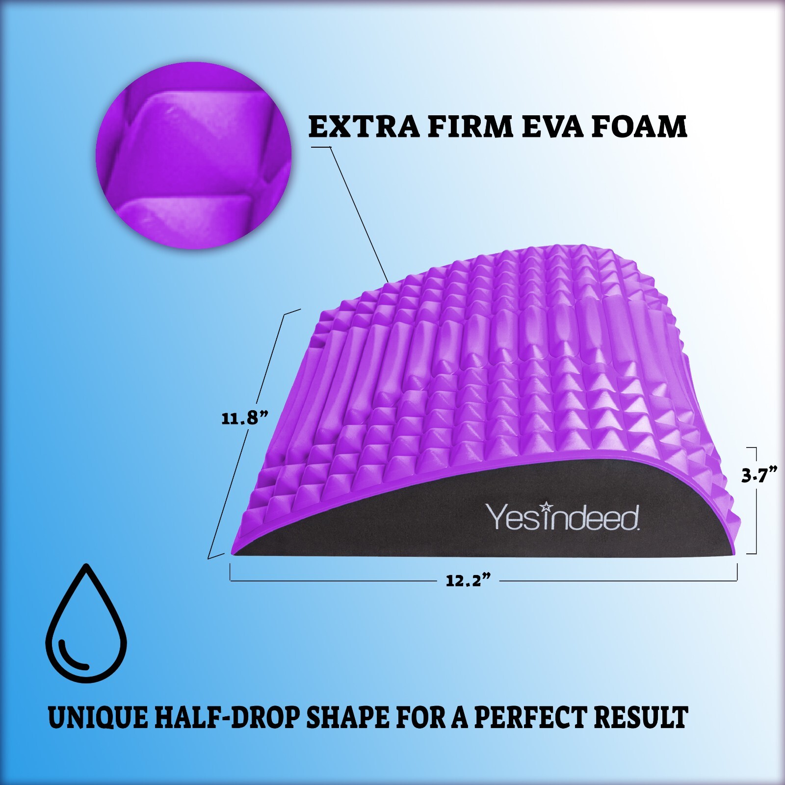 Back Stretcher Pillow – Back Pain Relief, Support for prolonged Sitting (Purple)