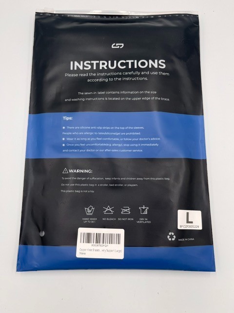 JIUFENTIAN Anti-Slip Copper Knee Braces Large, 2 Pack, New