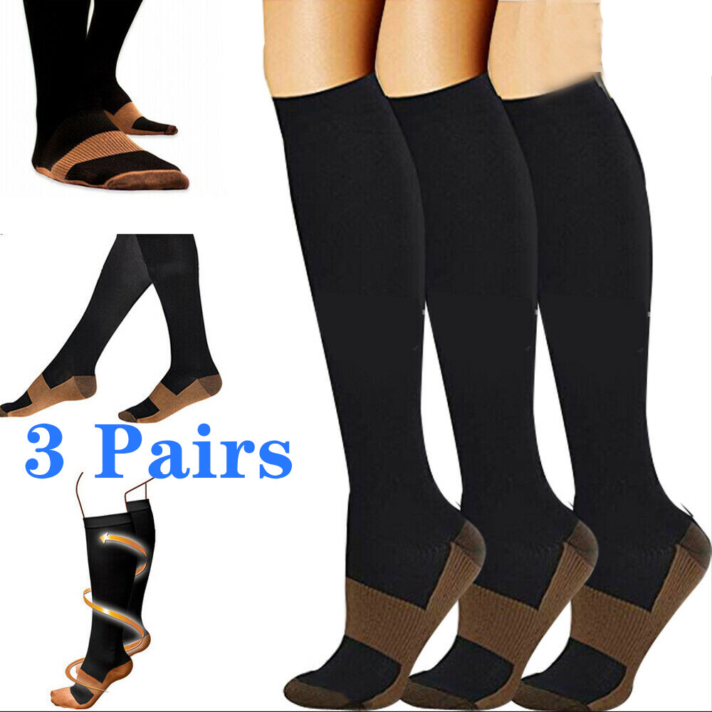 Copper Compression Socks for Woman Man Circulation (3 Pairs), 15-20 mmHg Best