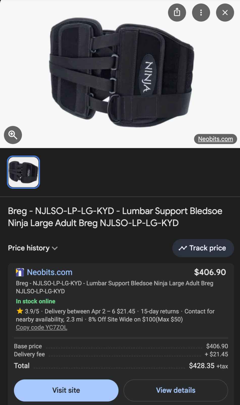 BREG Ninja PRO Back Brace — Professional Lumbar & Spine Support Orthosis