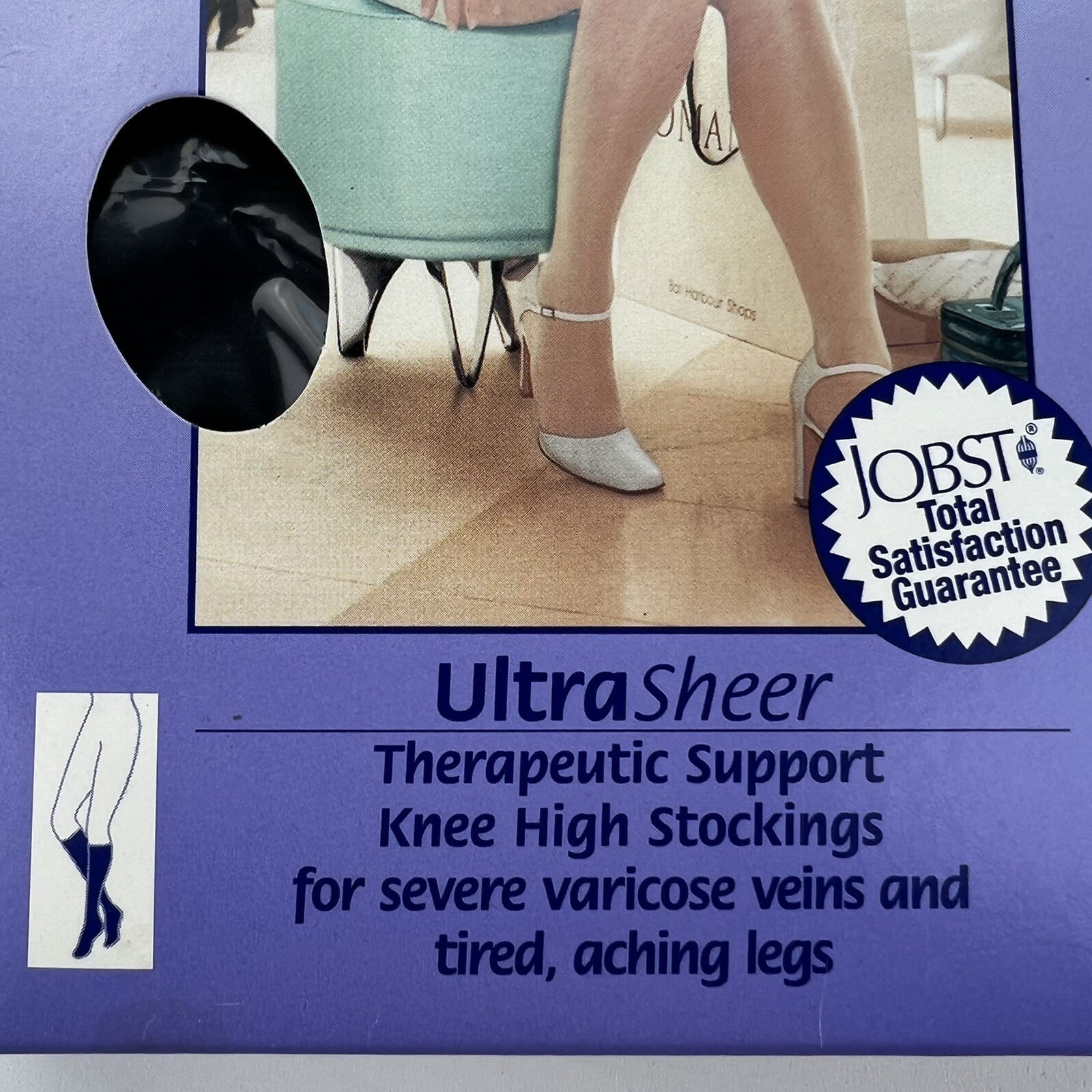 NEW Jobst Ultrasheer Knee High Black Compression Stockings Sock Circulation