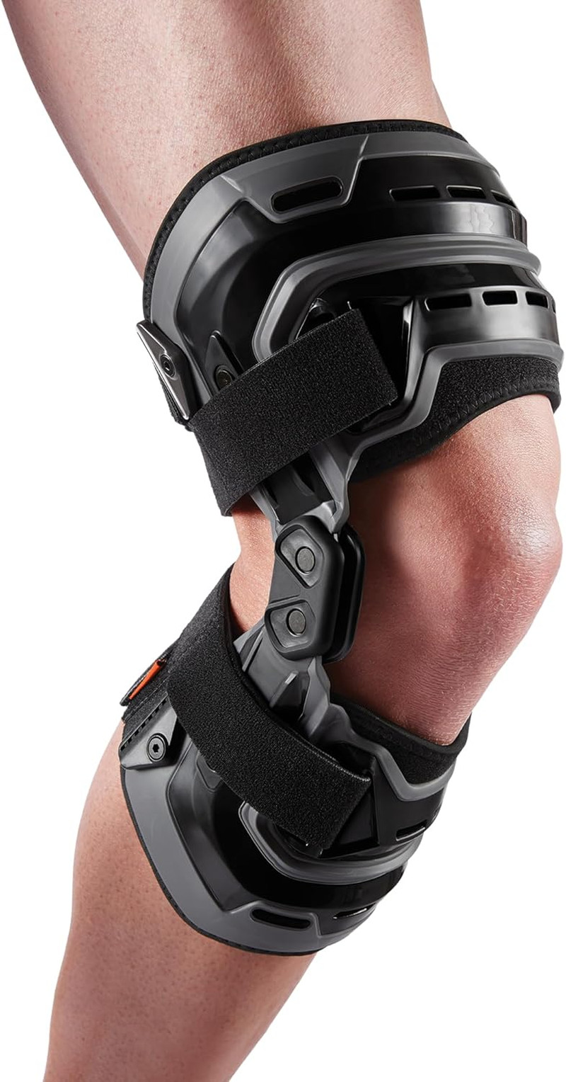 Bionic Knee Brace with Compression Sleeve. BIO-LOGIX Hinged Lateral Support for