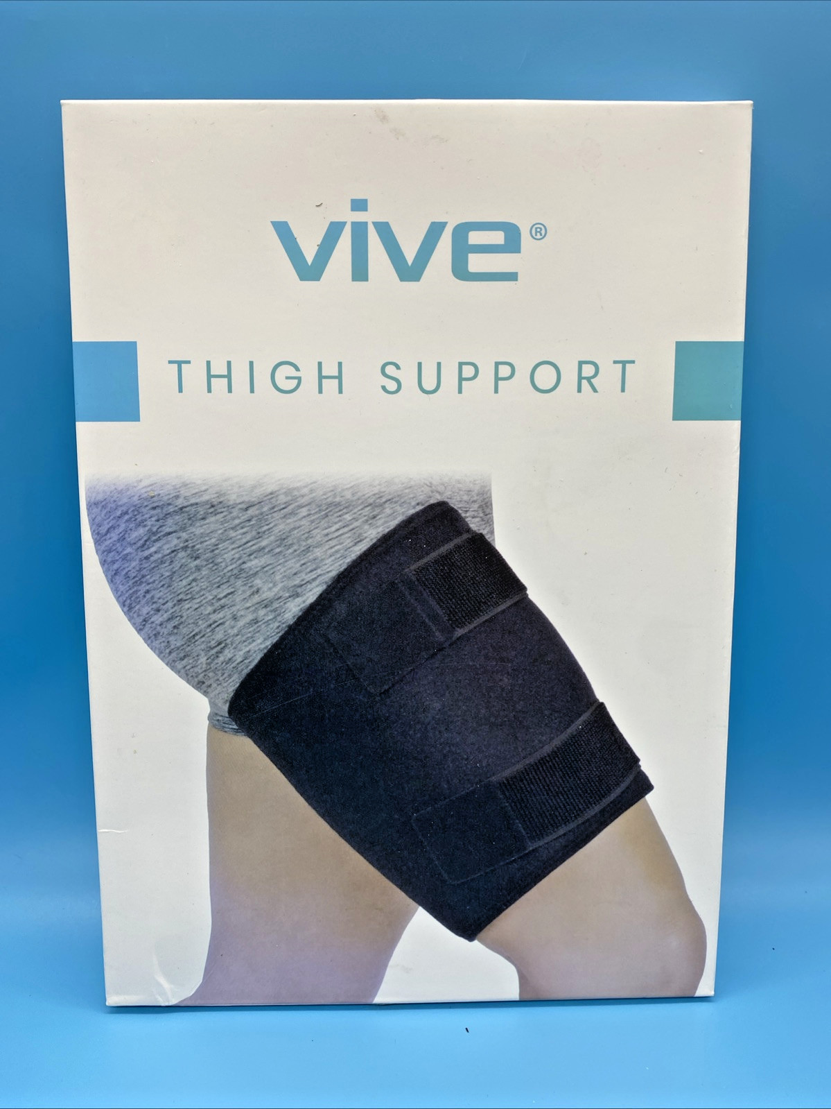 VIVE Thigh Support Breathable Neoprene Non-Slip One Size (R or L) 28″ Black NEW