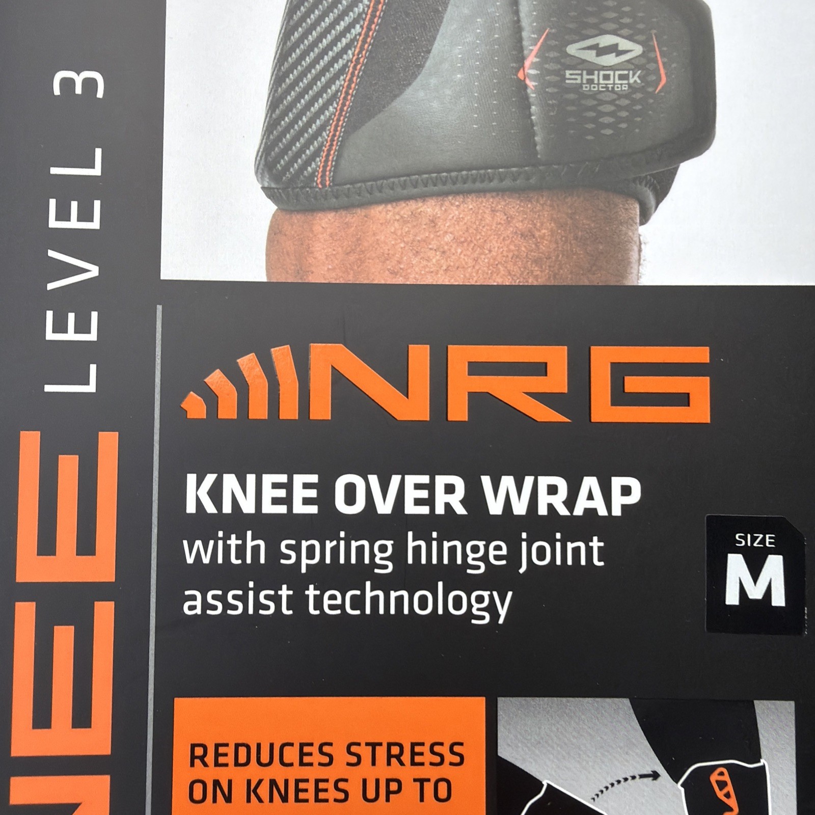 Shock Doctor Level 3,Knee over wrap Brace with Hinges joint size medium 14-16