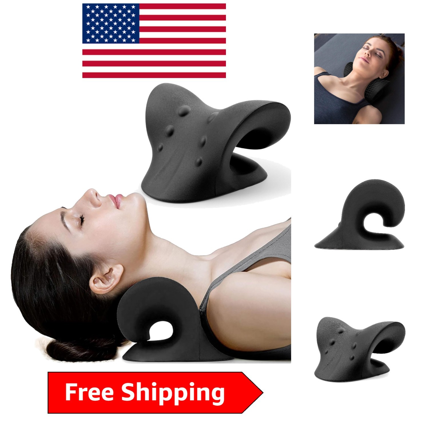 Portable Cervical Traction Device – Memory Foam Neck Stretcher for Pain Relief