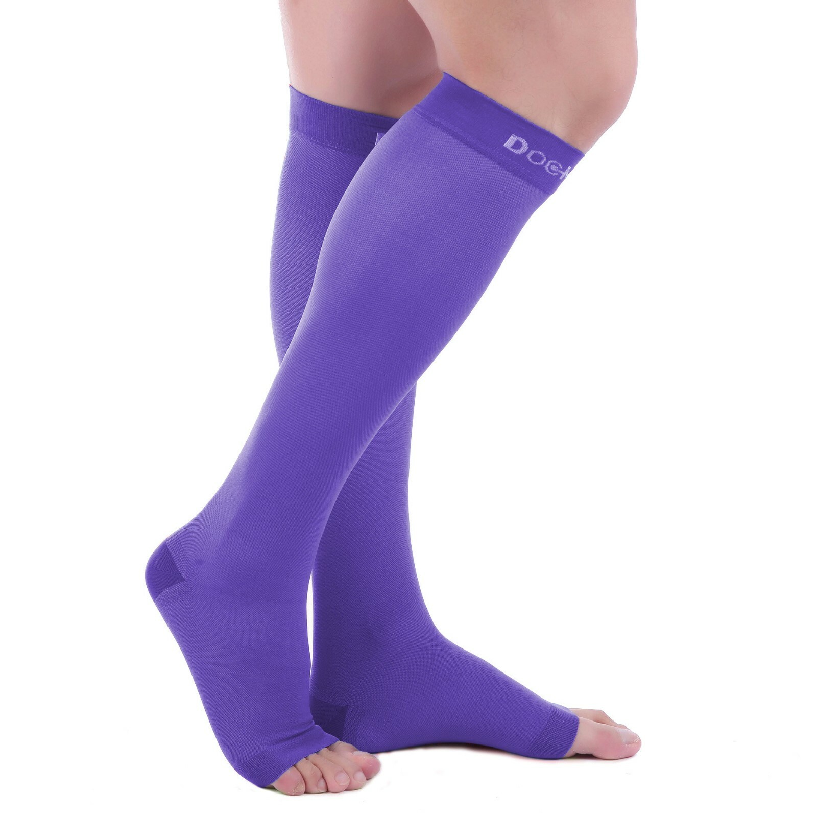 Doc Miller Open Toe Socks Compression Stockings 20-30mmHg Sleeves, Varicose Pain