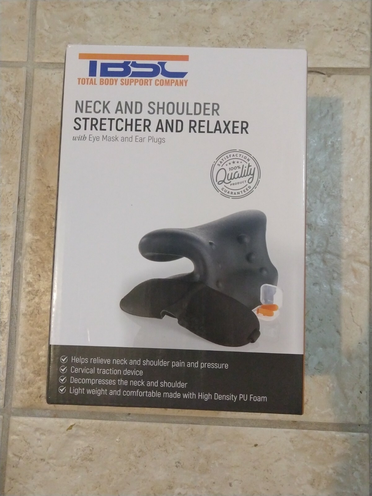 Cervical Neck Traction Pillow Stretcher Neck Pain Relief Spine Alignment Black