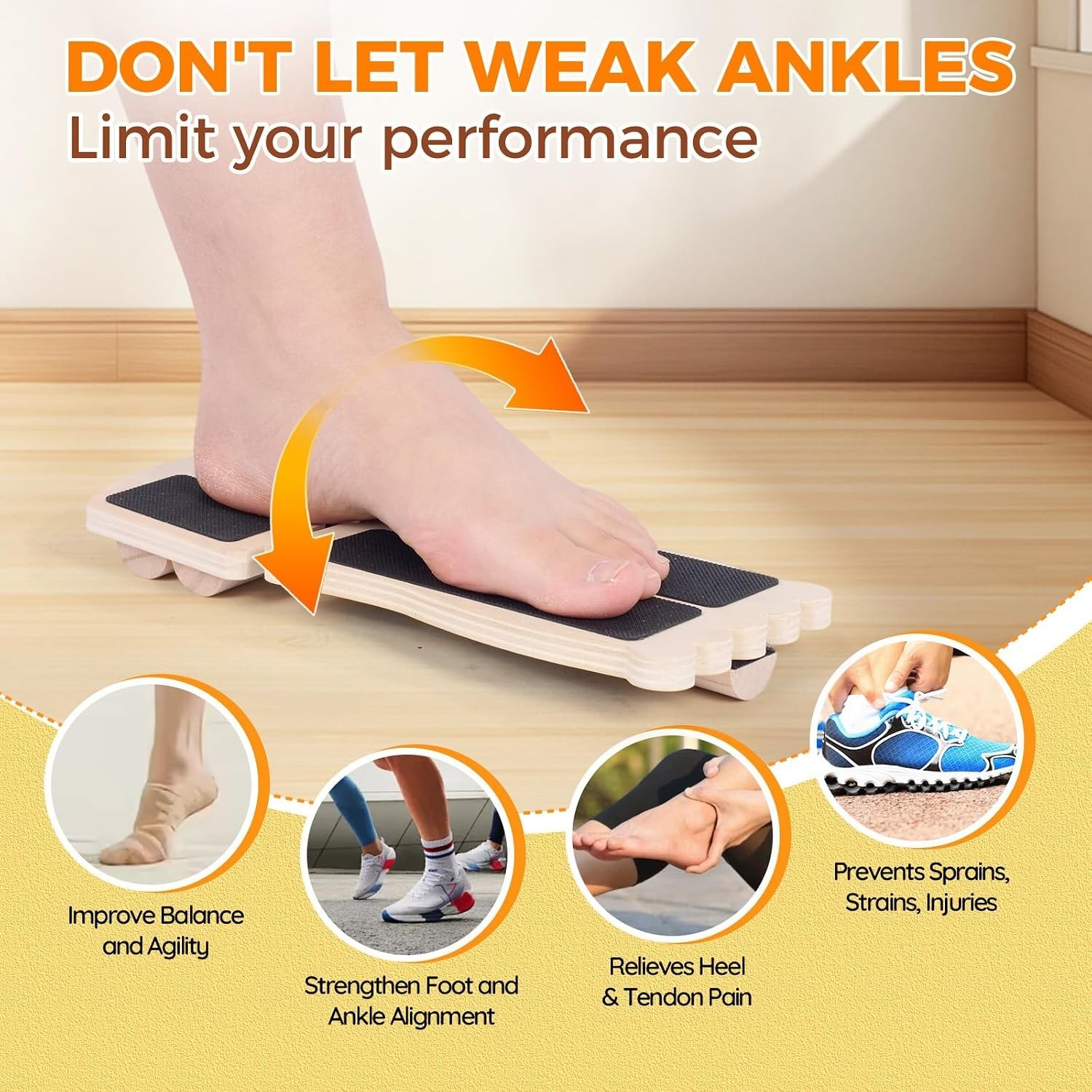 Ankle Strengthener Balance Board for Recovery from Sprains & Plantar Fasciitis