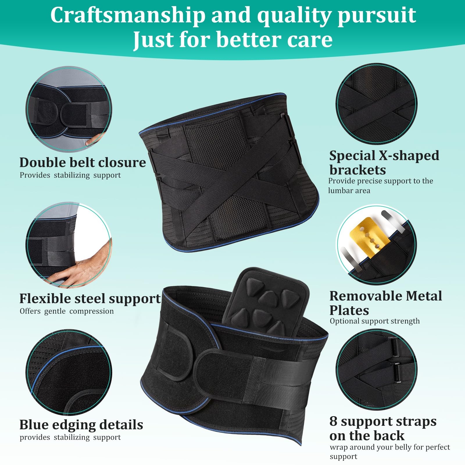 Adjustable Back Brace For Lower Back Pain Sciatica Relief Lumbar Support Small