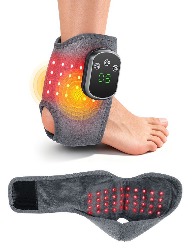2Pcs Red Light Therapy Ankle Massager Pain Relief 3 Vibration Modes 5 Heat Level