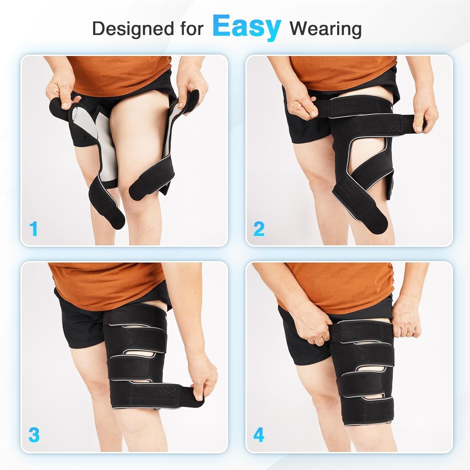 Plus Size Thigh Compression Wrap for Swelling Relief TWO PK XL