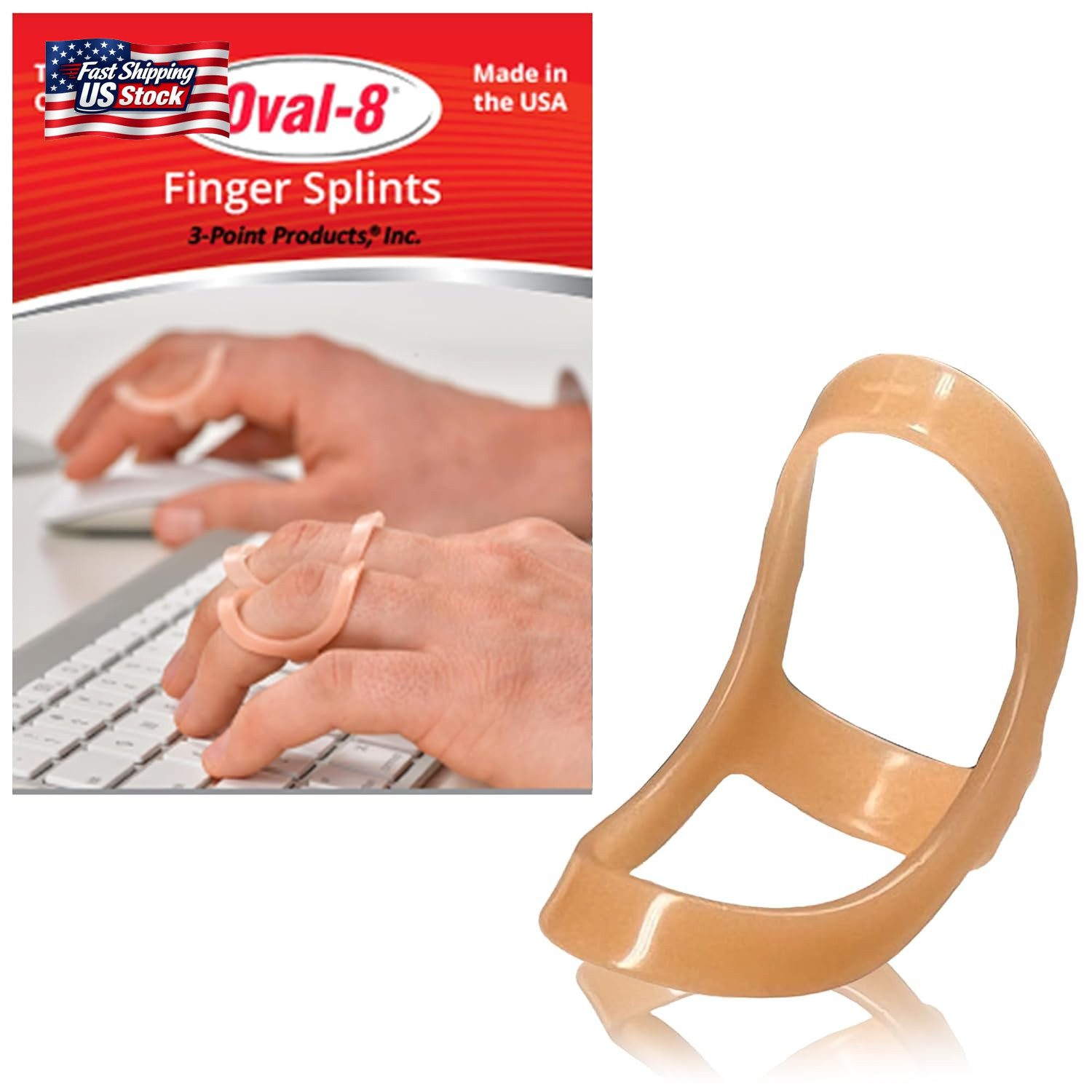 3-Point Products Oval-8 Finger Splint, Support and Protection for Arthritis, Tri