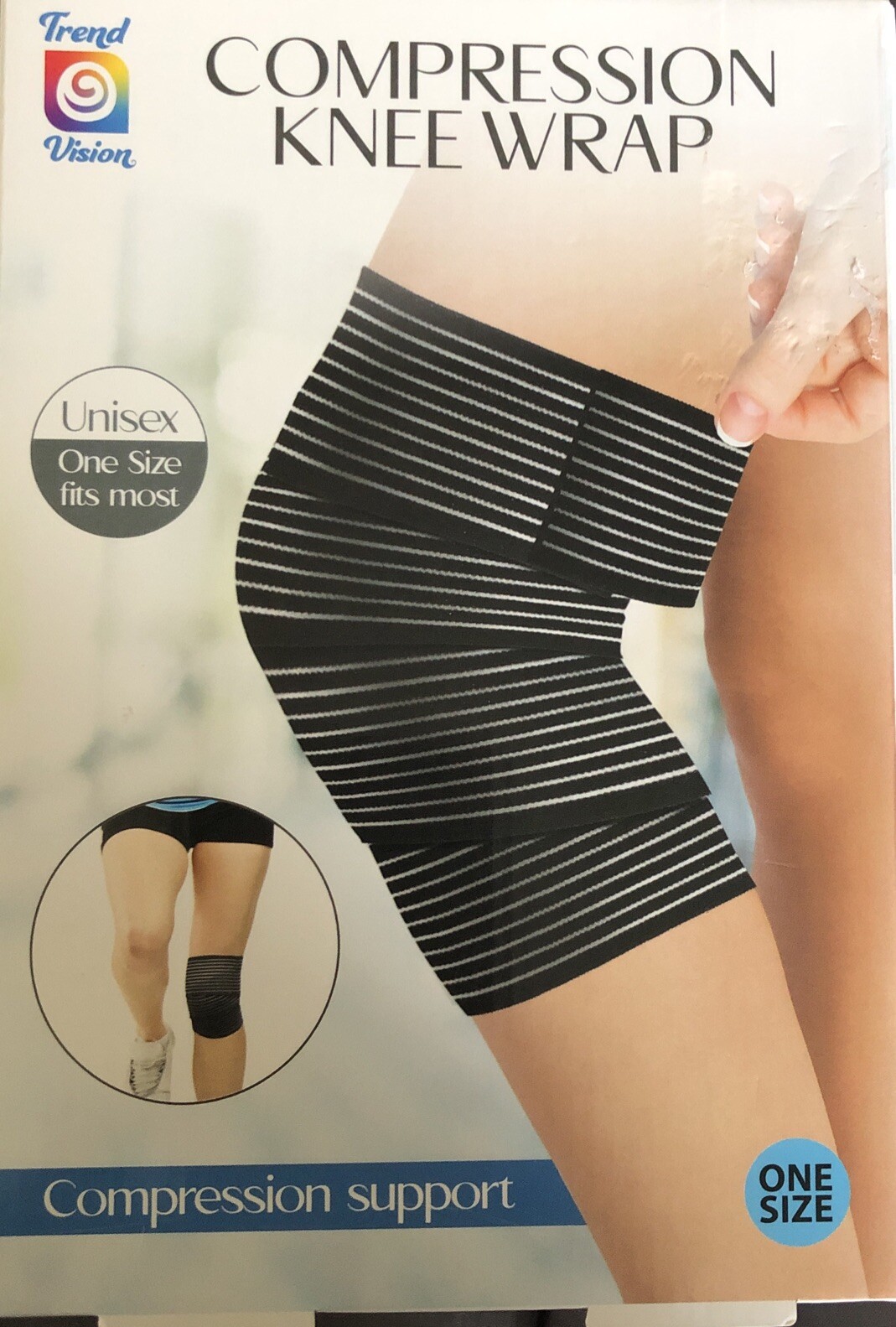 One Size Unisex Knee Support Wrap-Around Elastic Compression Knee Wrap 1 Piece