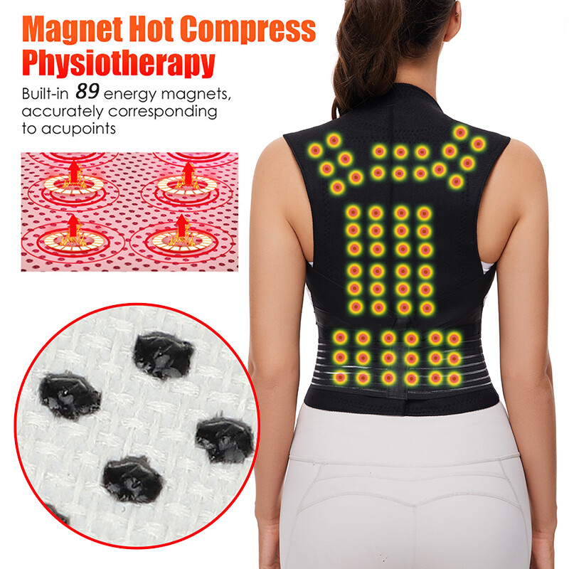 Back Brace Posture Corrector Women Men Shoulder Full Back Pain Magnetic Therapy