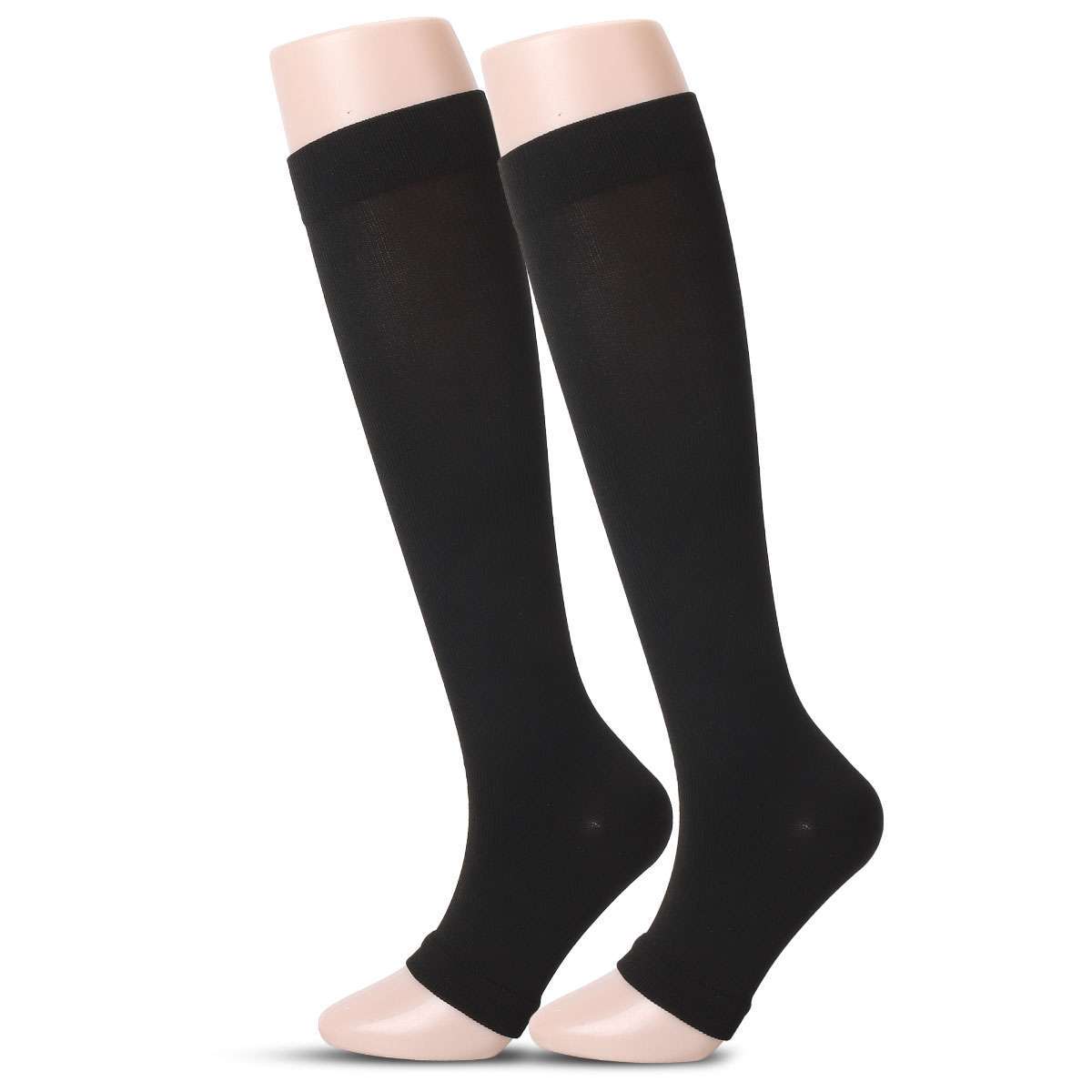15-20 mmHg Compression Socks Open Toe Below The Knee Support Stockings Men Women