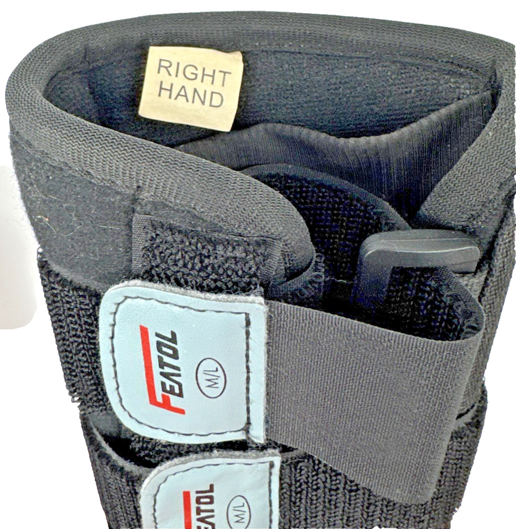 FEATOL Carpal Tunnel Wrist Brace Support, Wrist and Thumb Brace, Right Hand M/L