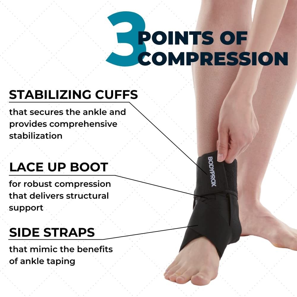 Lace Up Ankle Support Brace Stabilizer Sprained Ankle Women Men Size Medium