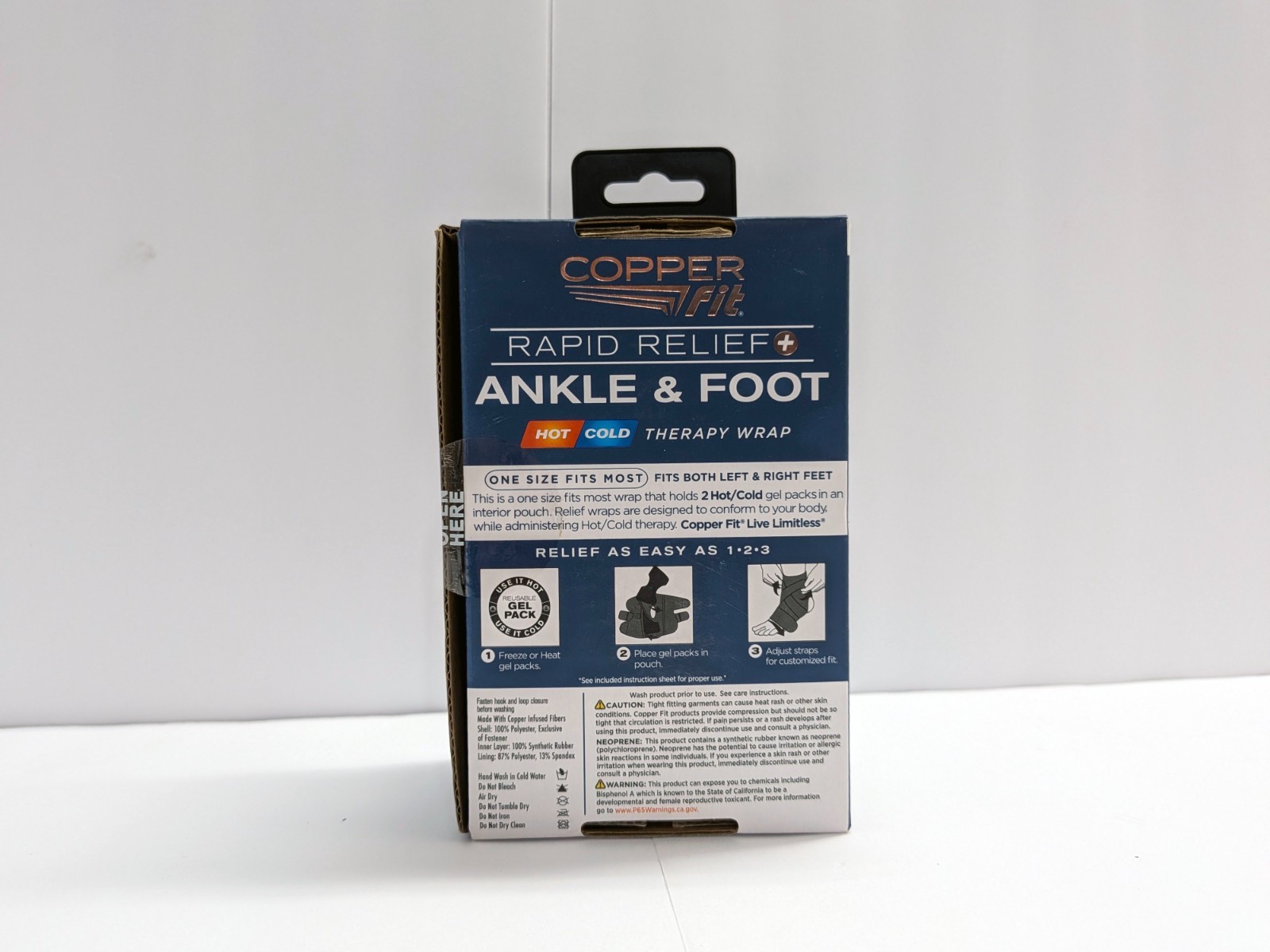 COPPER FIT ANKLE & FOOT RAPID RELIEF UNISEX -ONE SIZE ADJUSTABLE FIT HOT/COLD