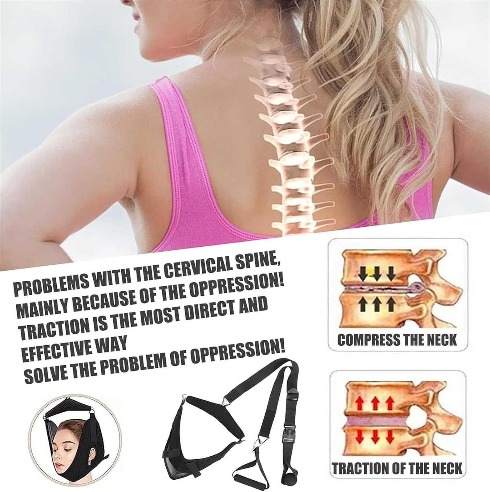 Neck Stretcher Cervical Traction Device for Decompression Home Physical Therapy