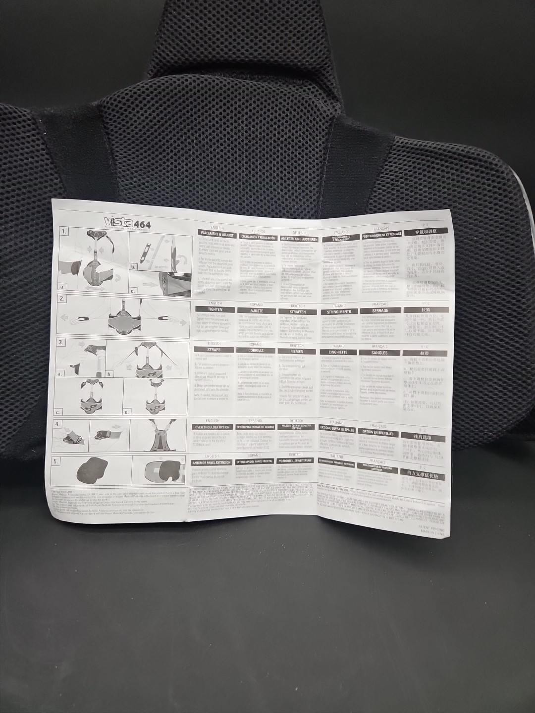 Aspen Vista 637 TLSO Lower Spine Back Brace Adjustable LG-XL-XXL