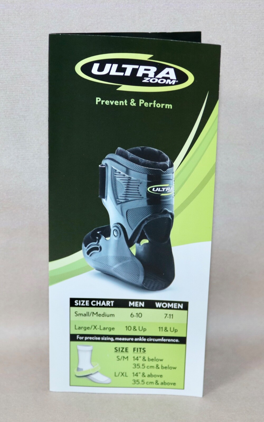 Breg Ultra Zoom Ankle Brace ~ Adult S/M (Men 6-10 Women 7-11) ~ Black #10222 NEW