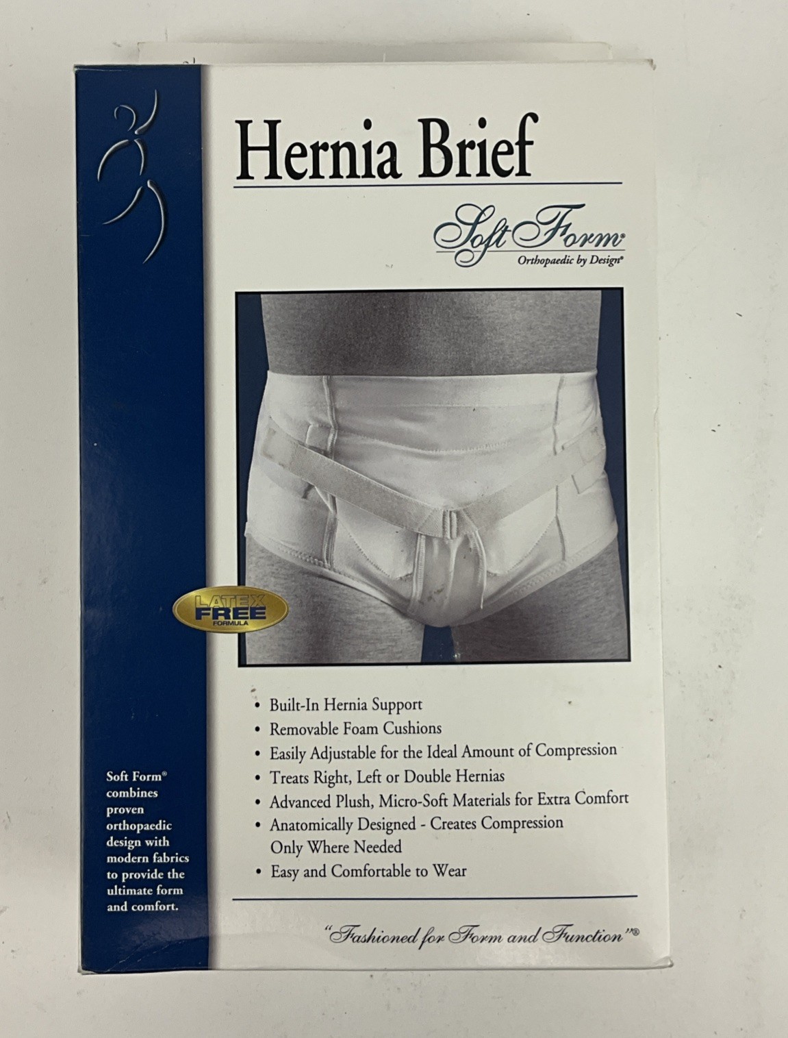 New Men’s Size SM S Soft Form Hernia Brief Support Garment Foam Pressure Cushion