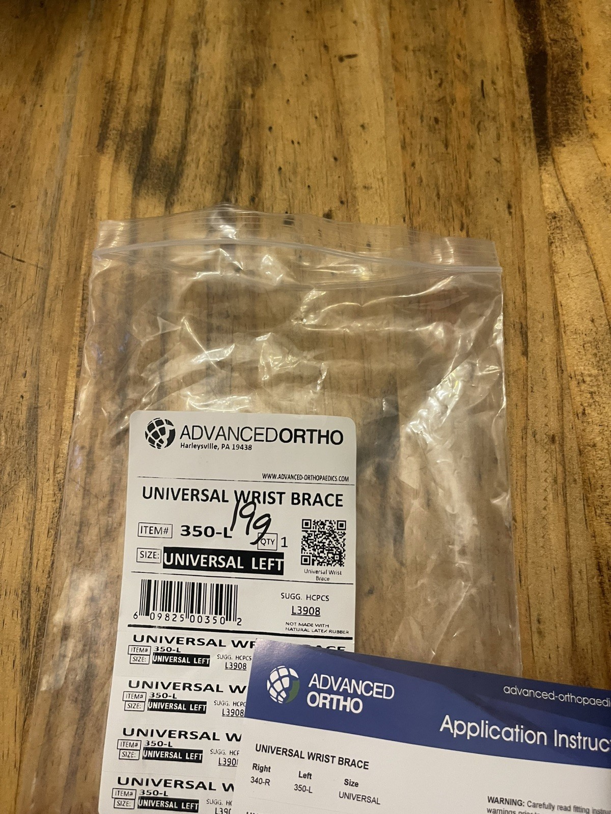 Advanced Ortho Universal Left 350-L Brace New In Package Black