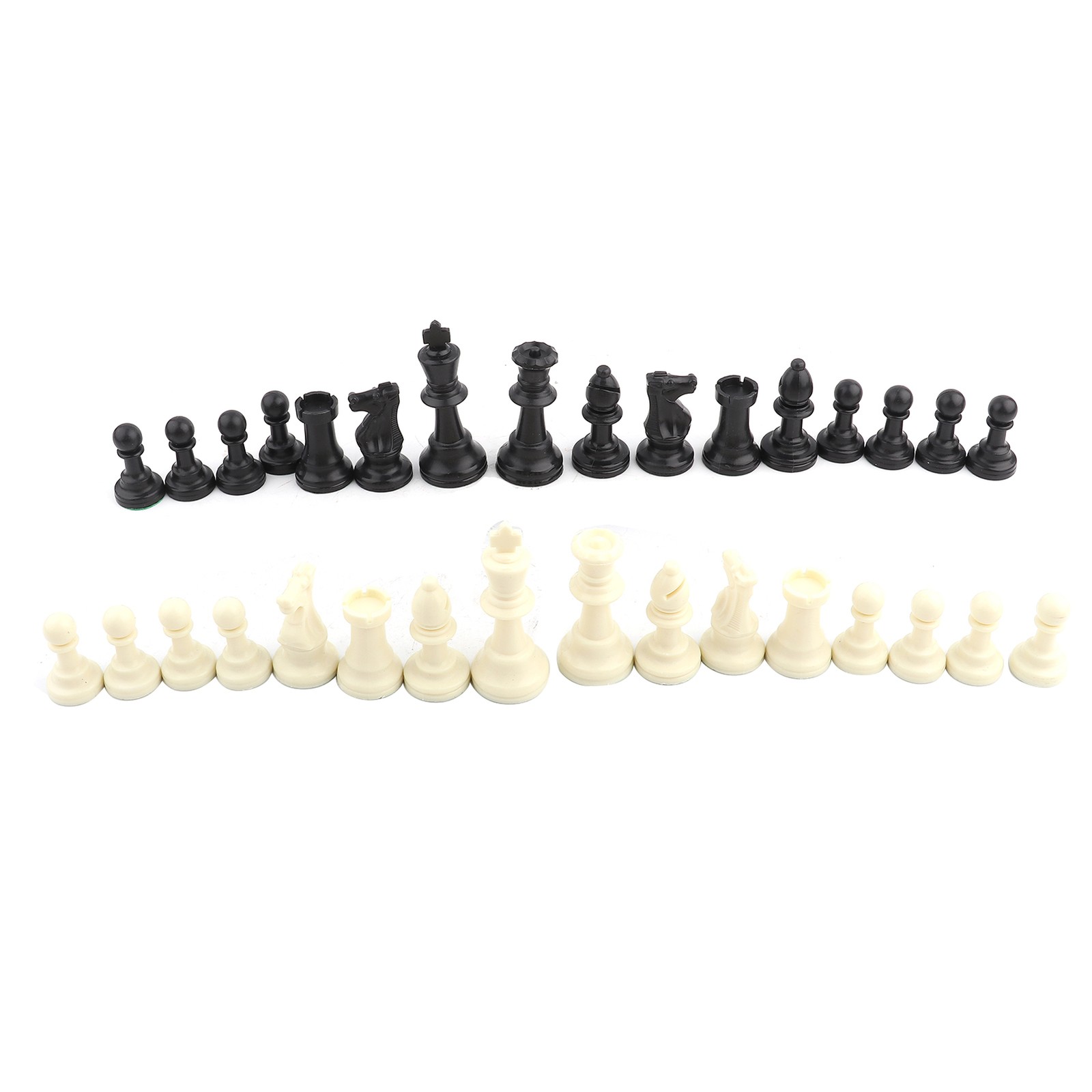 Black&White L Plastic Chessmen Set International Chess Game Complete ☆