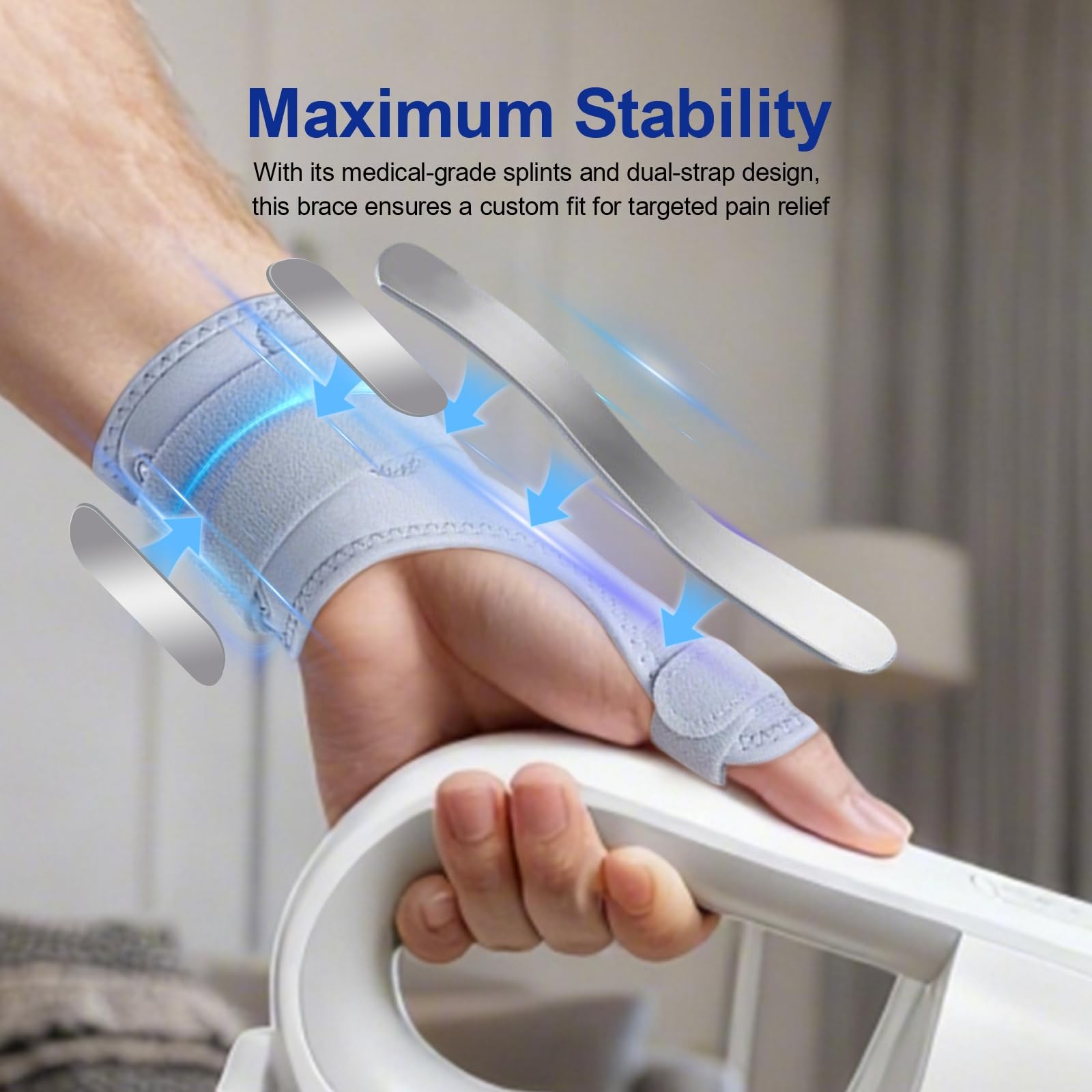 GUFMLA All-around Protection Thumb Brace, S/M – Fit both hands, Grey
