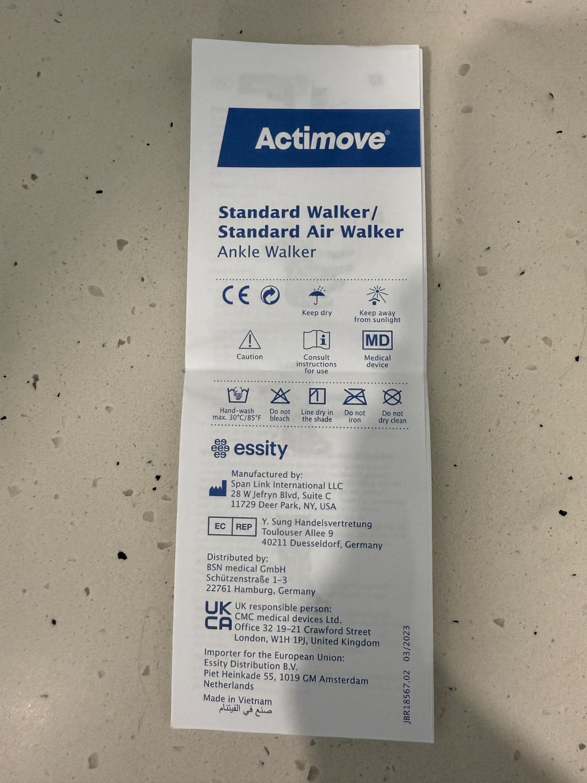 Actimove Pro Line Standard Walker Boot High Left or Right Leg Small / Large BNIB
