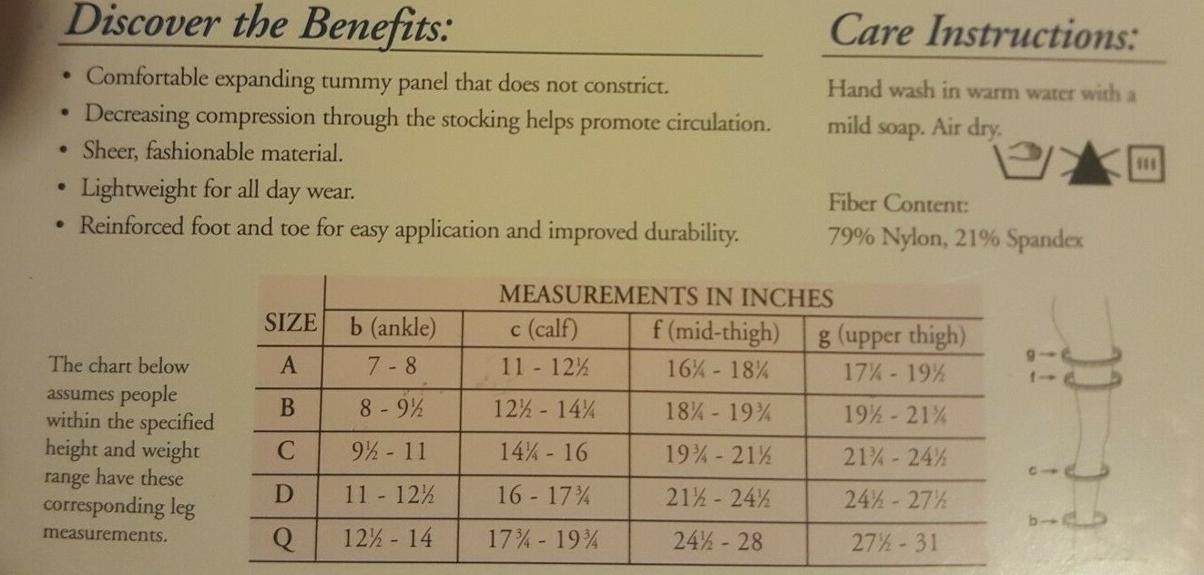 Activa Womens Maternity Compression Pantyhose 15-20mmhg Sheer Therapy Waist