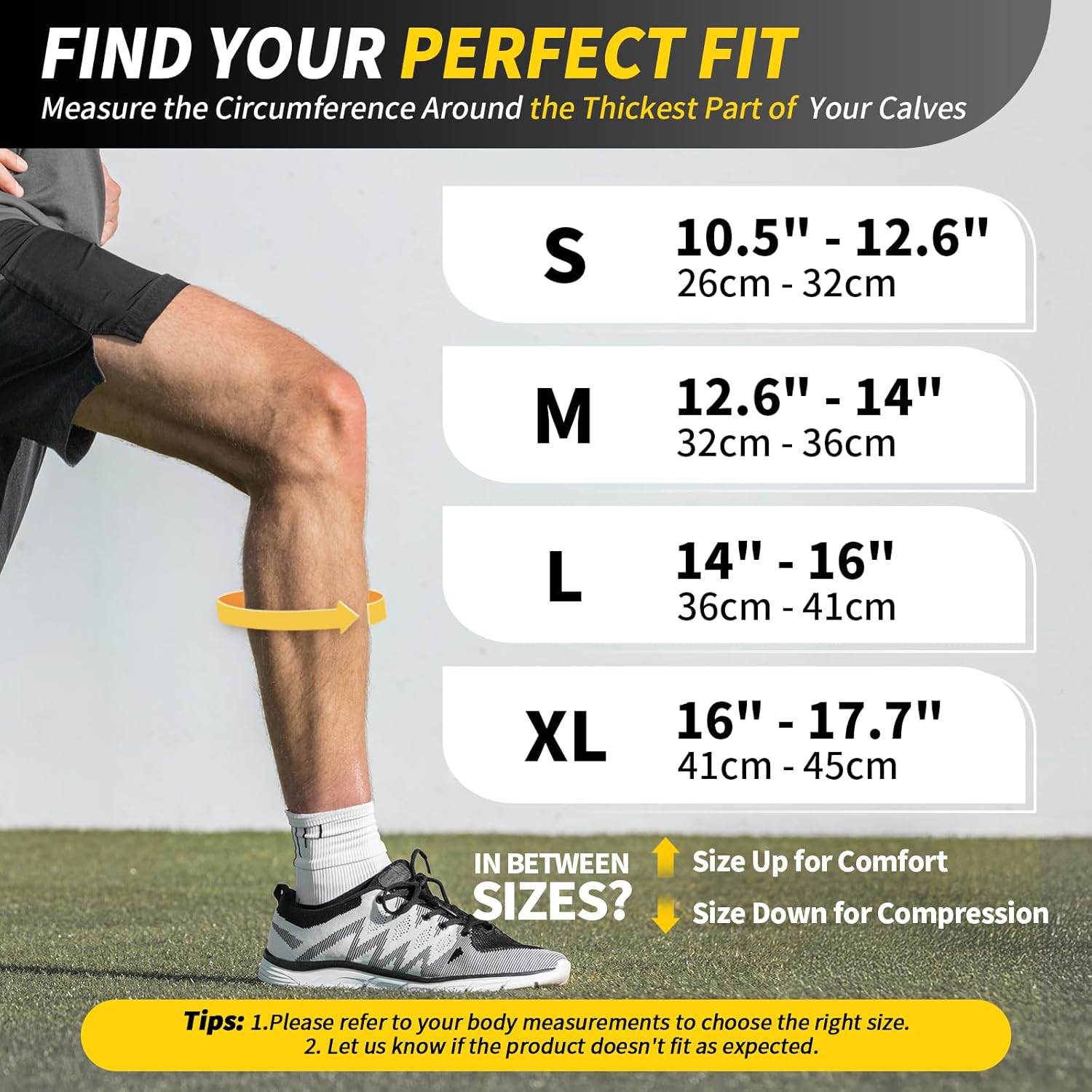 Gradient Calf Compression Sleeves, 20-30 Mmhg Medical Footless Compression Socks