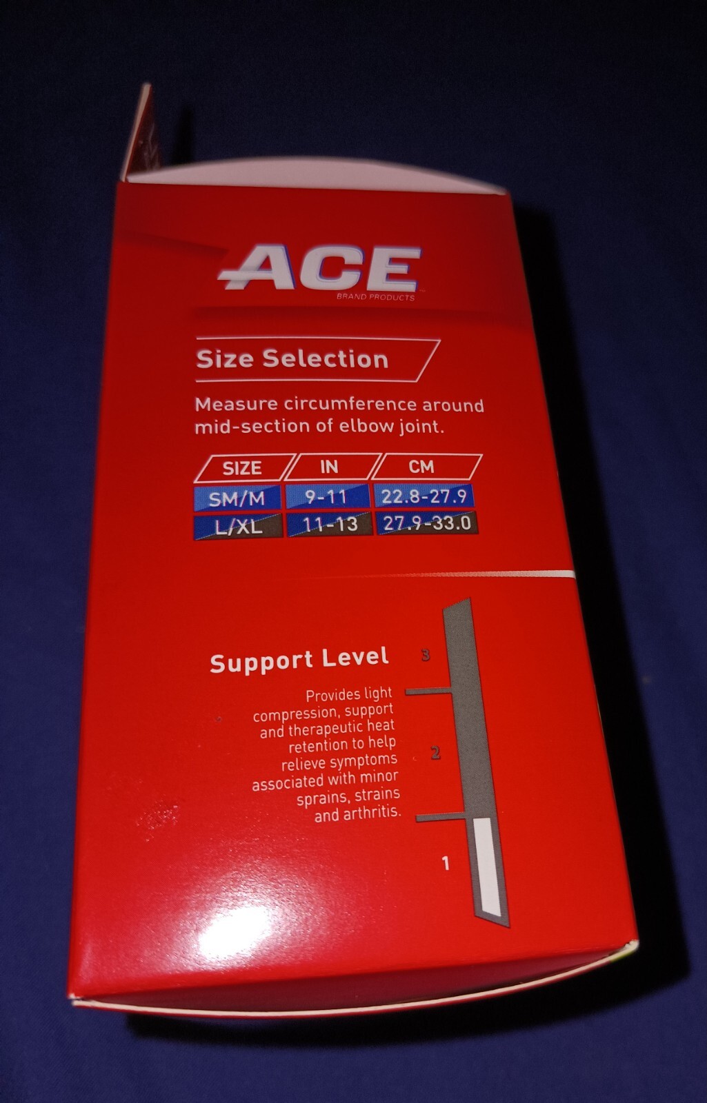 Ace Compression Elbow Support L/XL Heat Retention Improve Circulation 3M