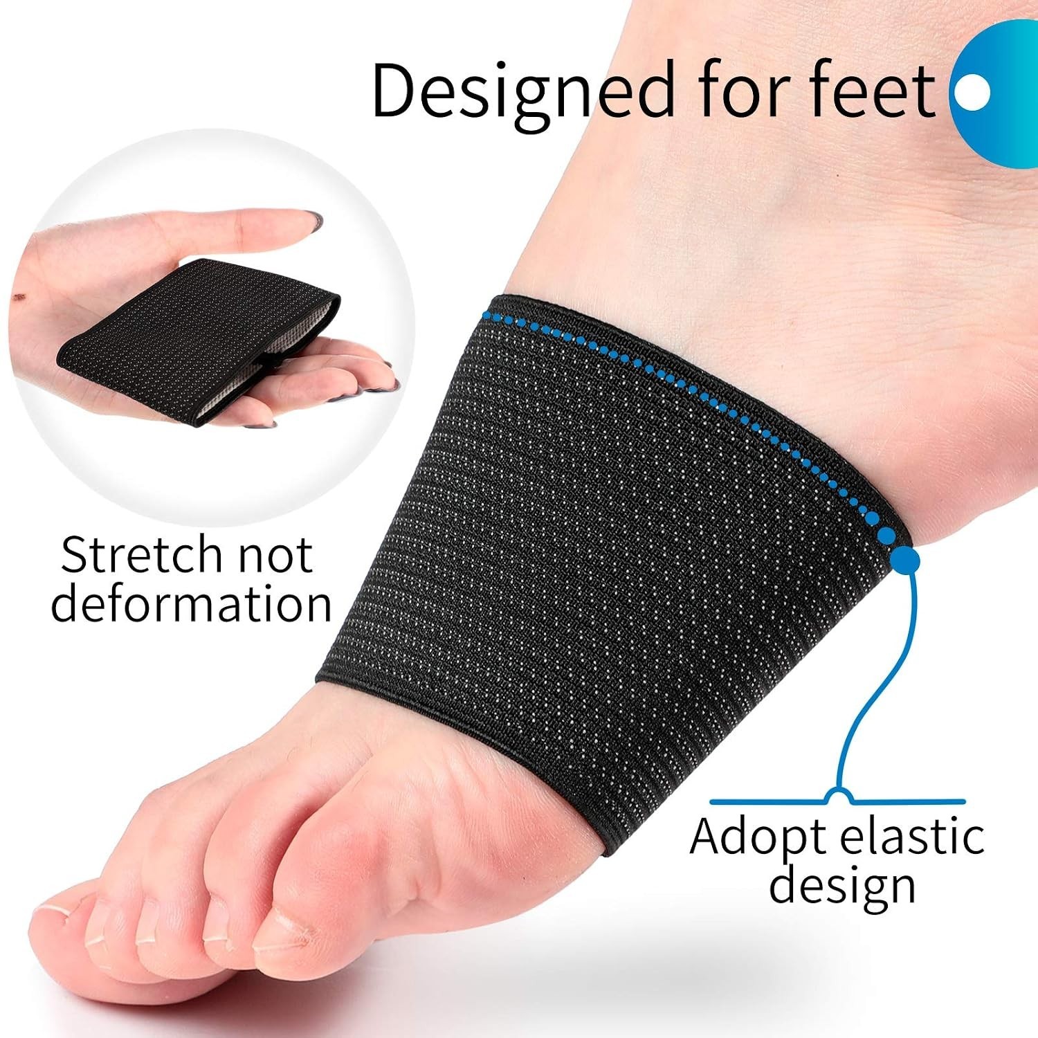 Adjustable Compression Foot Wraps – 2 Pairs Black Support for Active Lifestyles