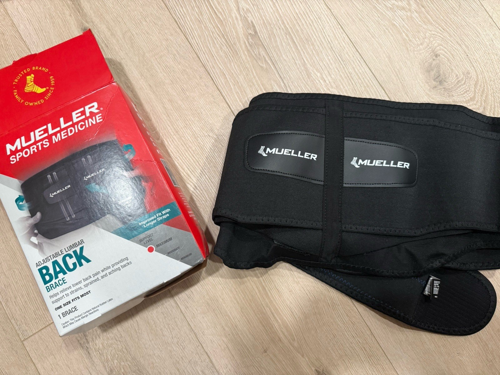 Mueller 255 Lumbar Support Back Brace with Removable Pad – Regular 28″-50″…