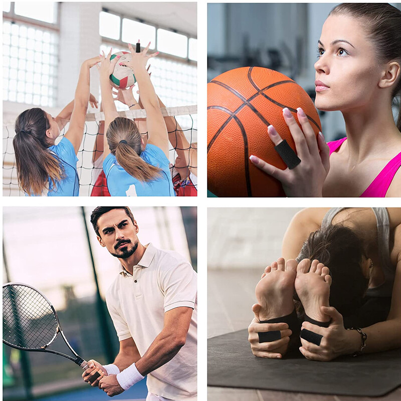 10Pcs Finger Sleeves Brace Splint ElasticThumb Support Sports Protector Wrap US