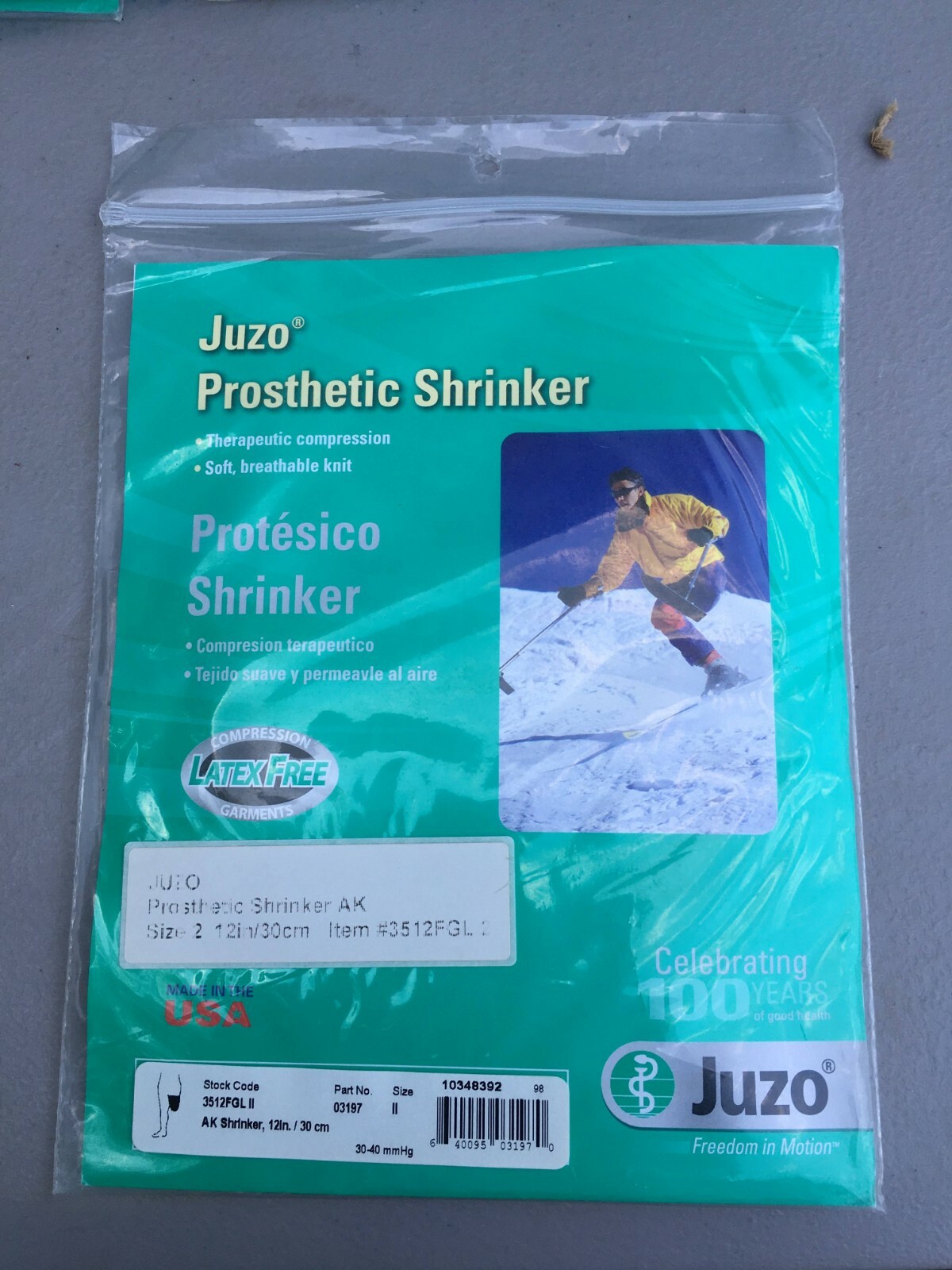JUZO 3512FGLII Soft Prosthetic Shrinker AK 12in/30cm Size 2, Breathable Knit