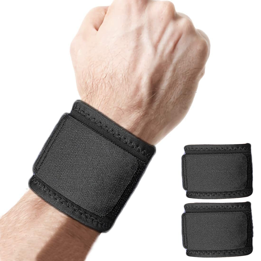 2 Pack Wrist Compression Strap and Support Adjustable Wrist Brace Carpal Tunnel