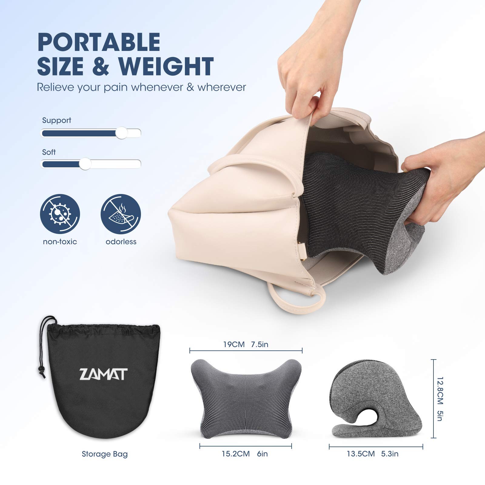 ZAMAT Neck and Shoulder Relaxer w/Magnetic Therapy Pillowcase, Neck Stretcher…