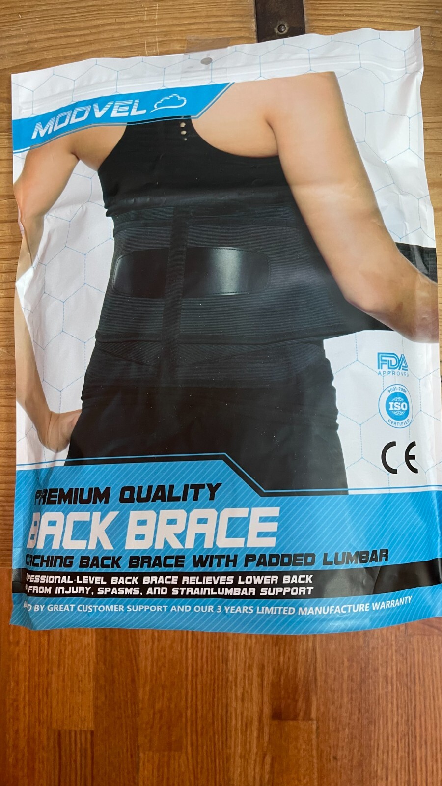 MODVEL BACK BRACE Cinching Brace with Padded Lumbar – Size: Reg