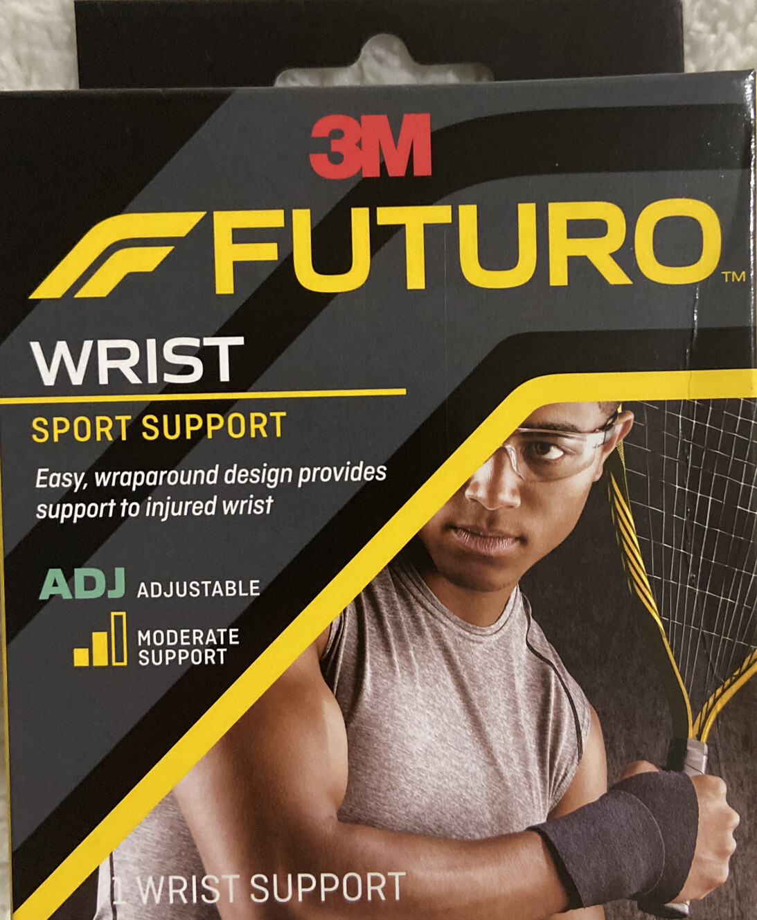 Futuro Wrist Sport Support Adjustable Sizing Moderate Support Black