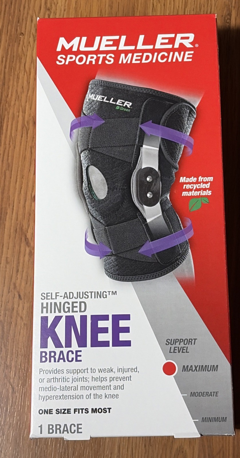 Mueller Sports Medicine Self Adjusting Hinged Knee Brace – One Size