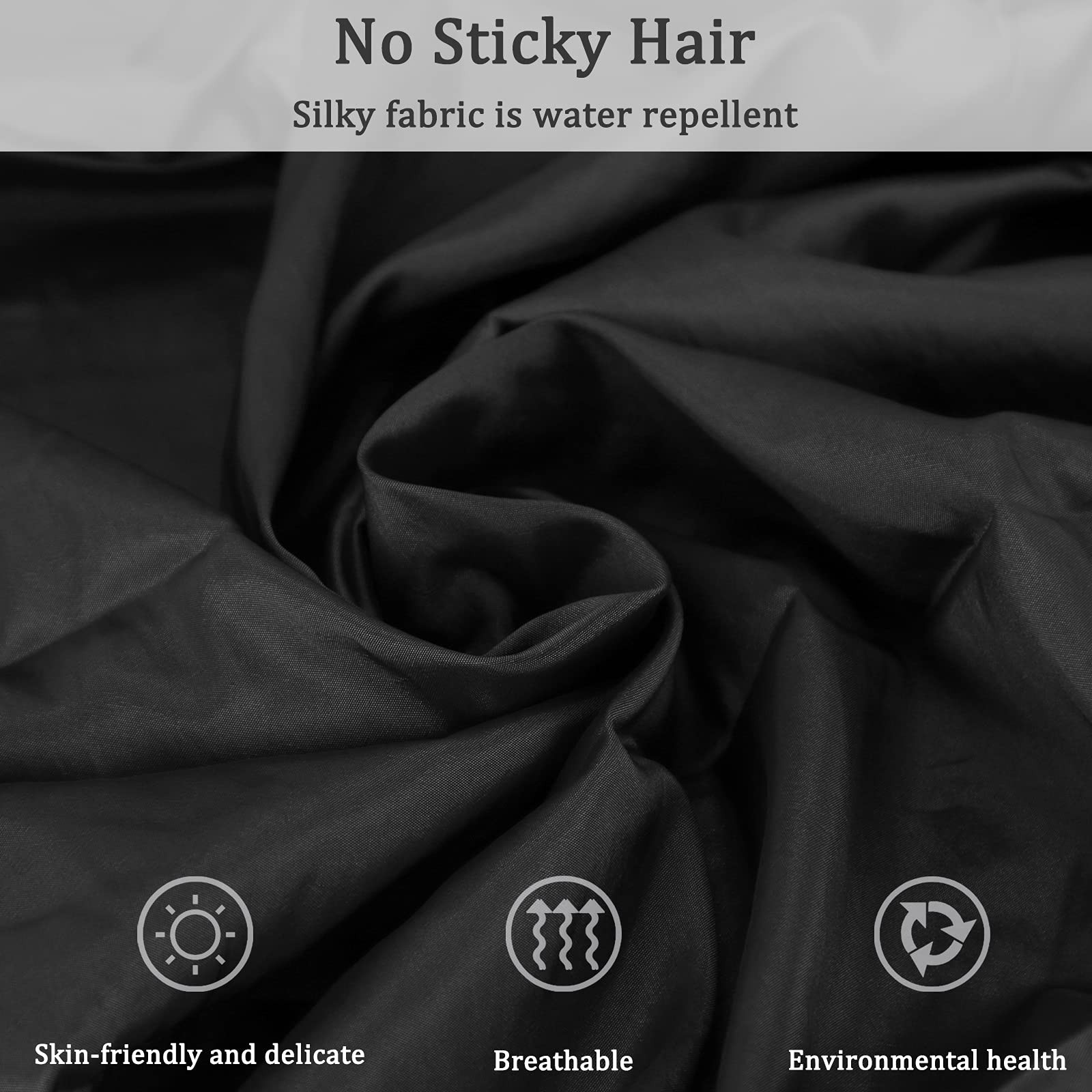 Exttlliy Polyester Fabric Salon Smock Professional Large (Pack of 1), Black