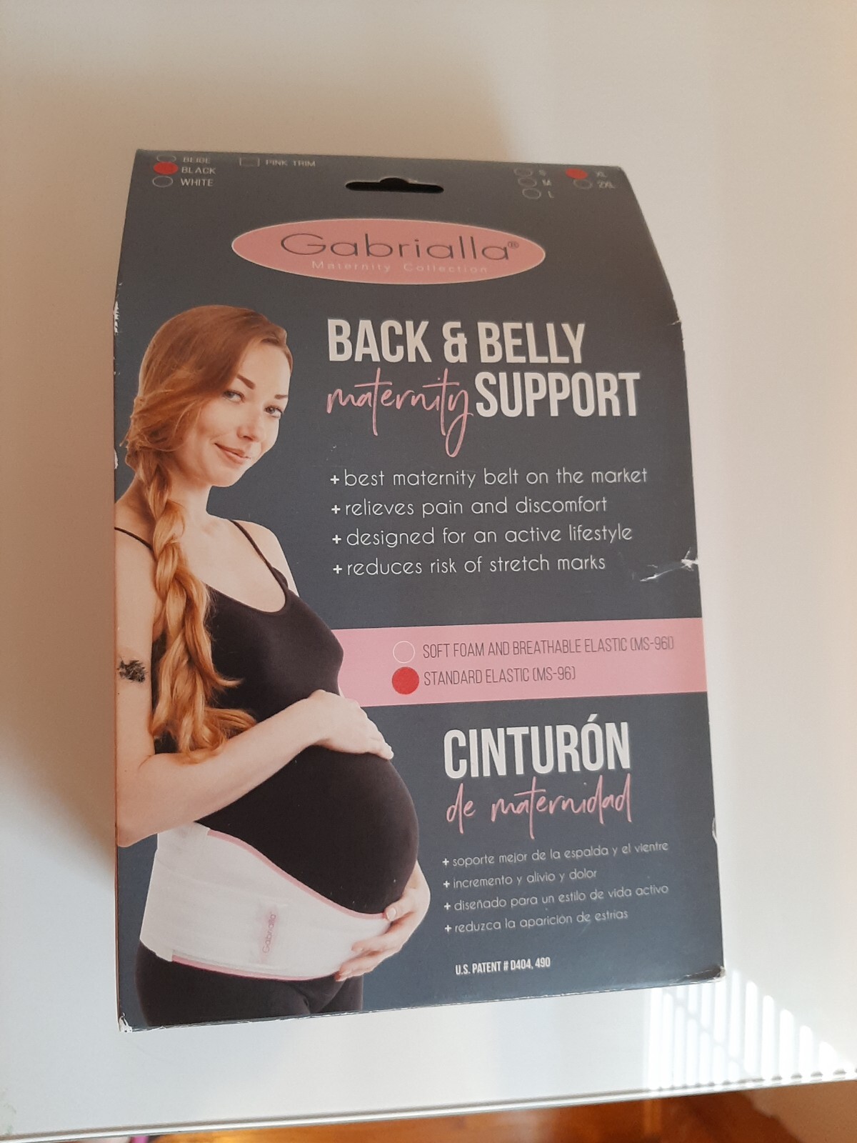 Gabrialla Back And Belly Maternity Support, Black, Size XL