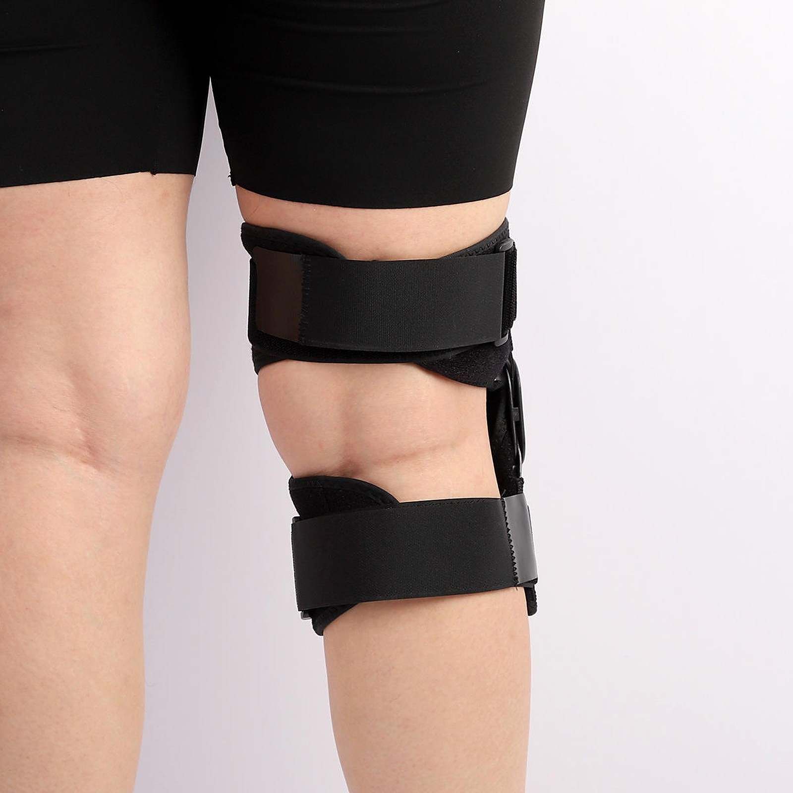 Knee Brace Hinged Compression Sleeve Joint Support Open Patella Stabilizer Wraps