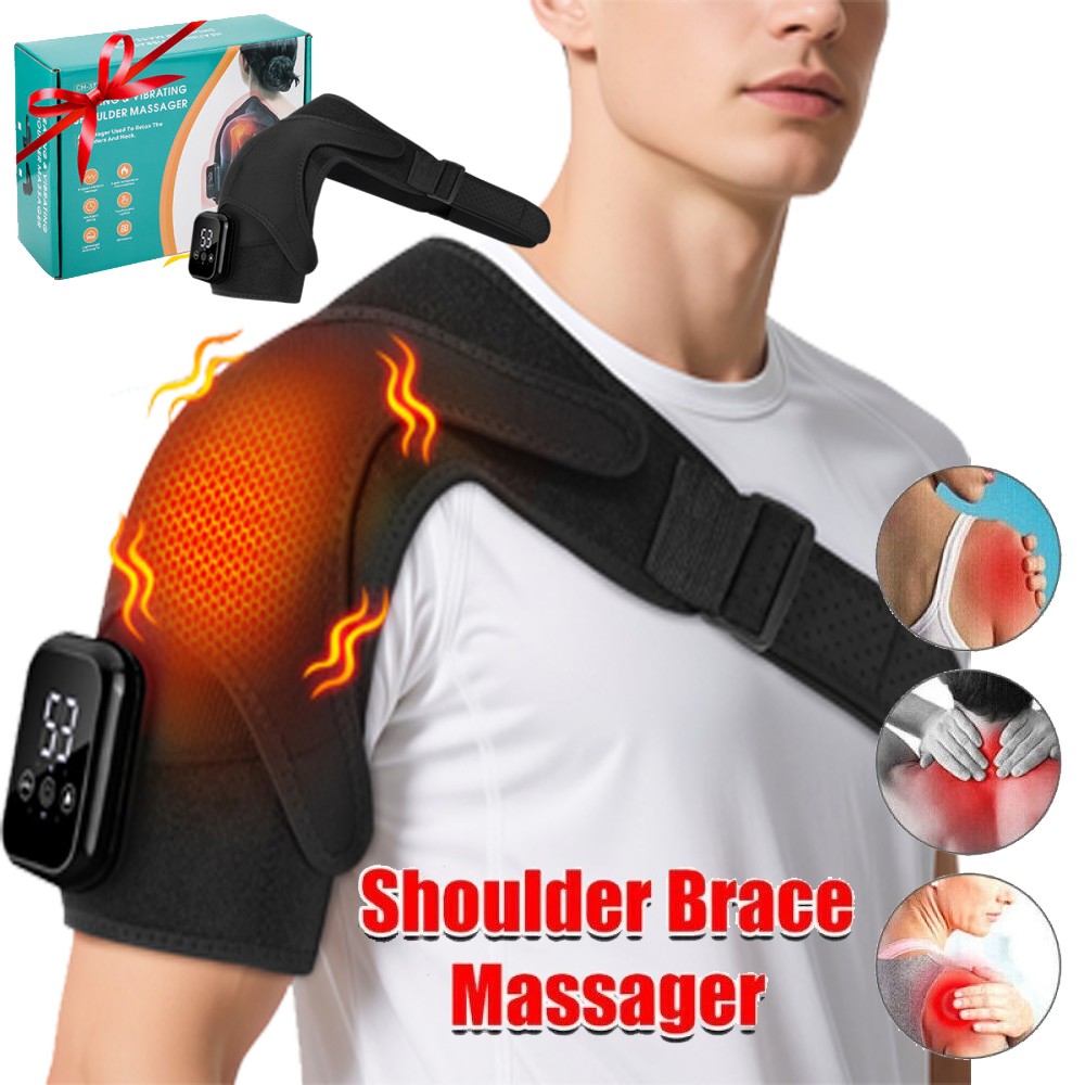 Electric Heated Shoulder 3 In1 Massager Brace with Vibration Joint Pain Relief